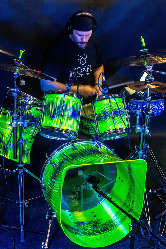 Our first full 3D printed drum kit!